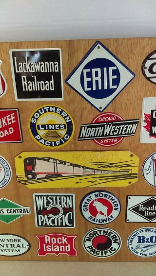 Vintage 1950 ' s Post Cereal (28) Complete Set Of Metal Tin Railroad Signs 3