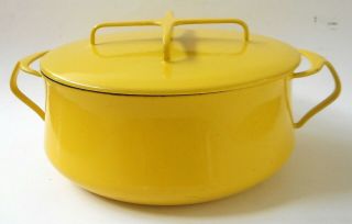 Vtg Dansk Ihq Yellow Enamel Koben Style Dutch Oven Pot W/lid Mid Century France