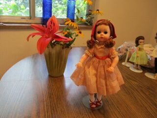 Madame Alexander 1950s Redhead Lissy Doll In Lovely Red Dotted Day Dress Outfit