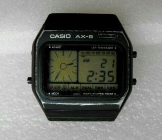 Vintage Rare Casio Ax - 5 Module 118 Digital Lcd Japan Wrist Watch For Restoration