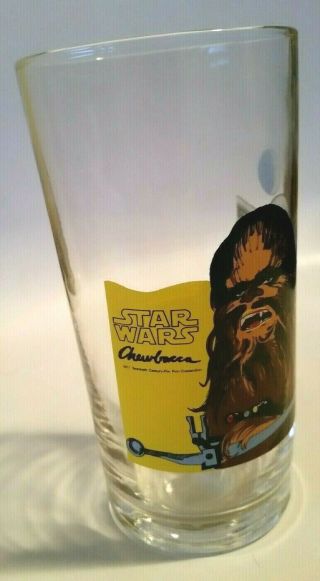 1977 Vintage Star Wars Glass Chewbacca,  PIZZA HUT Cola,  Cond. 2