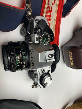 Vintage Canon AE - 1 With 50mm Canon Lens With Flash Accessories & Receipts 3