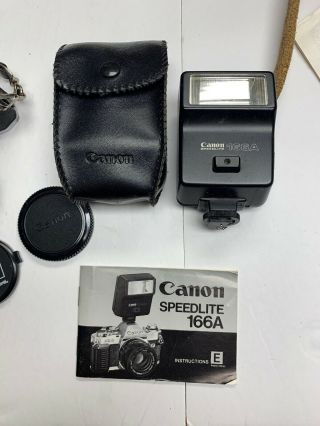 Vintage Canon AE - 1 With 50mm Canon Lens With Flash Accessories & Receipts 5