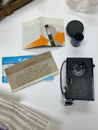 Vintage Canon AE - 1 With 50mm Canon Lens With Flash Accessories & Receipts 6