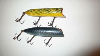 Early Vintage Heddon Lucky 13 And South Bend Bass - Oreno Lures Frog,  Blue Scale