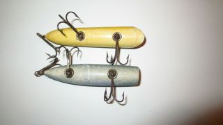 Early Vintage Heddon Lucky 13 and South Bend Bass - Oreno Lures Frog,  Blue Scale 4