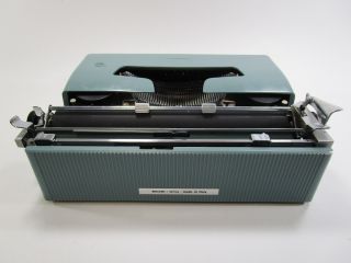 Vintage Olivetti Lettera 32 typewriter blue green retro mid century 6