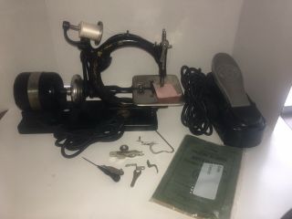 Antique Rare Cast Iron Wilcox & Gibbs Electric Sewing Machine W/ Foot Peddle