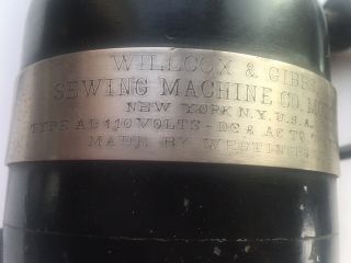 Antique Rare Cast Iron Wilcox & Gibbs Electric Sewing Machine W/ Foot Peddle 5