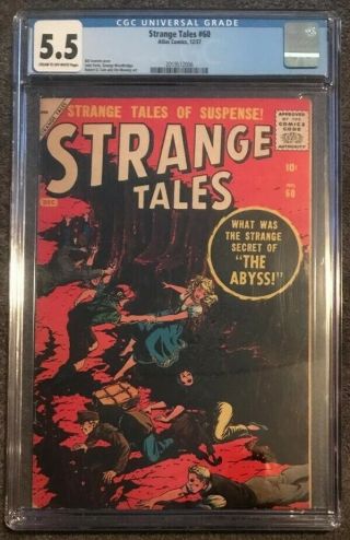 1957 Atlas Comics Strange Tales 60 Cgc 5.  5 The Abyss Rare Issue
