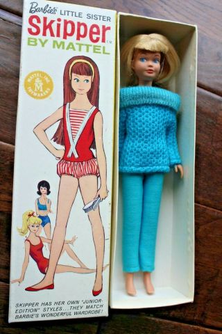 Vintage Blonde Skipper Doll Very Pretty Straight Leg Barbie 