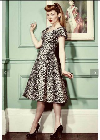 Dovima Leopard Swing Dress Size 10 From The Pretty Dress Company Vintage Style