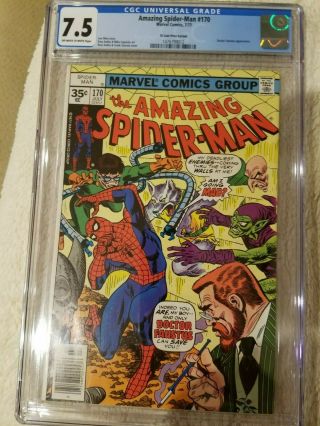 Spider - Man 170 Cgc 7.  5 " Rare 35 Cent Price Variant " Off White To White Pages