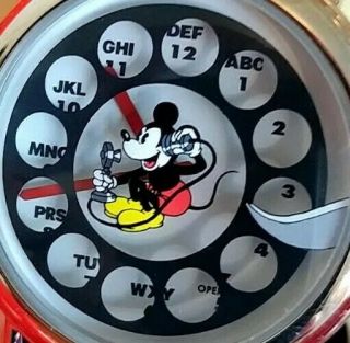 Disney Rare Mickey Mouse Time Authentic Vintage Phone Dial Face Watch