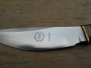 Vintage Pontus Holmberg Eskiltuna Knife with Stag Grip Handle and Sheath 4