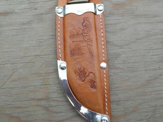 Vintage Pontus Holmberg Eskiltuna Knife with Stag Grip Handle and Sheath 8
