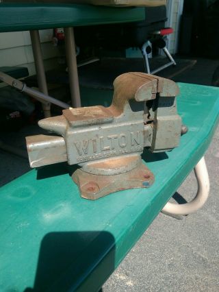 Vintage Wilton Usa 3 1/2 " Vise With Small Anvil Tail Mechanic Machinist Holding