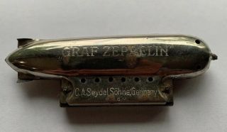 Graf Zeppelin Vintage Harmonica Seydet Sohne Germany Airship Souvenir