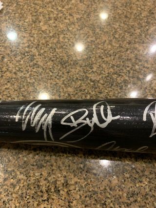 2008 York Yankees Team Signed Bat Jeter Arod Rivera Cano Damon Mussina RARE 7