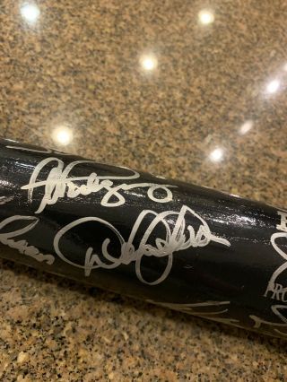 2008 York Yankees Team Signed Bat Jeter Arod Rivera Cano Damon Mussina RARE 9