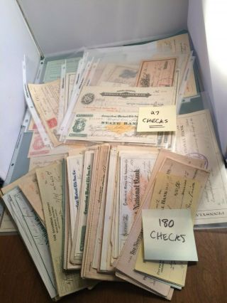 207 Antique/vintage Bank Checks - 1800 