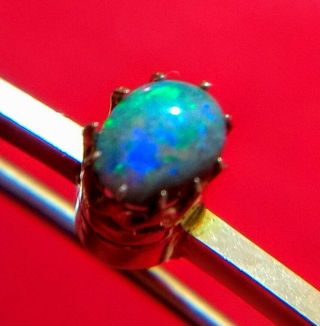 99p Edwardian Solid 9ct Rose Gold & Fire Opal Bar Brooch C1900 3.  1gr