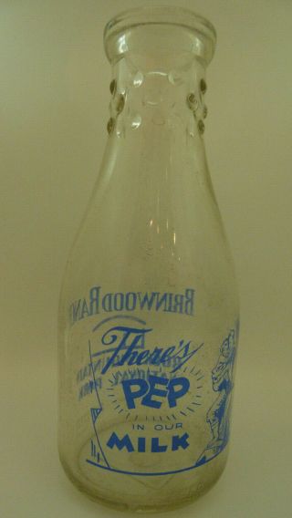 Vintage Brinwood Ranch Rocky Mountain National Park Pep Milk Dairy Bottle
