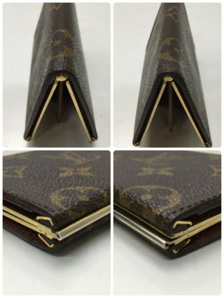 Auth LOUIS VUITTON Monogram Kiss Lock Coin Case Vintage Rare 9D240230n 5