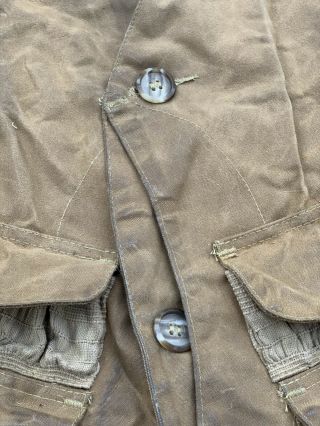 Vintage Filson Tin Cloth Style 31 Hunting Shooting Vest Tan Fits Size Large 3