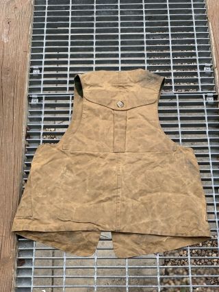 Vintage Filson Tin Cloth Style 31 Hunting Shooting Vest Tan Fits Size Large 7