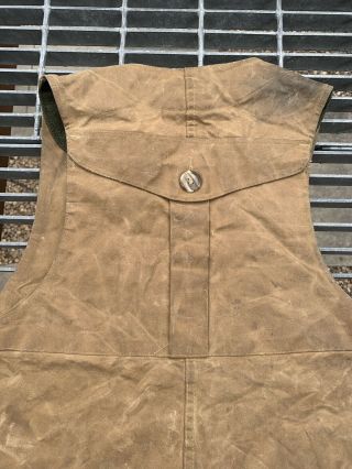 Vintage Filson Tin Cloth Style 31 Hunting Shooting Vest Tan Fits Size Large 8