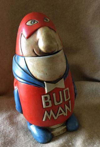 Vintage 1975 Bud Man Ceramic Beer Stein Made In Brazil Ceramarte