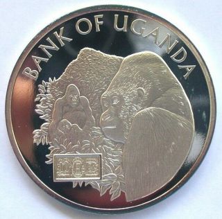 Uganda 2006 Mountain Gorillas 20000 Shillings 1oz Silver Coin,  Proof,  Rare