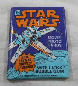 Vintage 1977 Topps Star Wars Series 5 Wax Pack X - Wing Fighter 5th