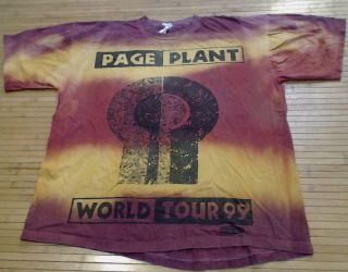 Vtg Robert Plant Jimmy Page T Shirt 1995 World Tour Xl Led Zeppelin Concert Band