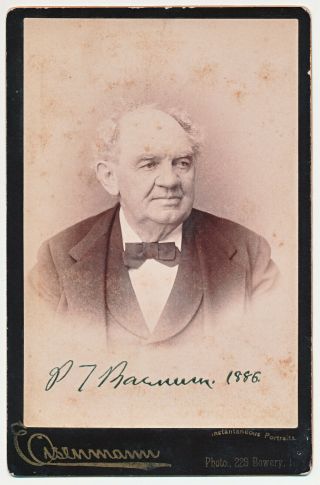 Rare Cabinet Photo - The Circus Legend Himself " P.  T.  Barnum " 1886 By Eisenmann