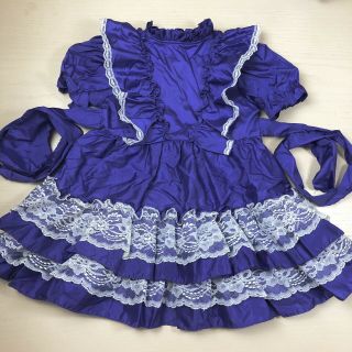 Vintage Joni J Purple Taffeta Ruffle Party Dress Girls 4