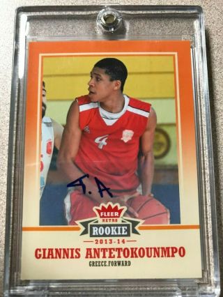 2013 - 14 Fleer Retro Giannis Antetokounmpo Rc Rookie Auto Autograph Rare Bucks