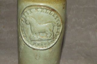 Rare Victorian Slab Ginger Bottle Preston Horse Seal