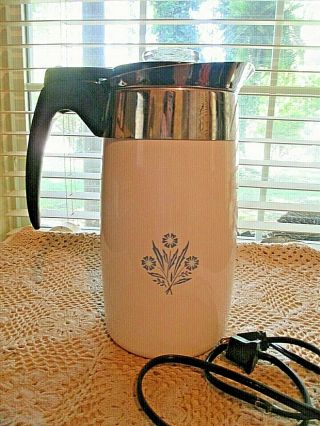 Vintage Corning Ware 10 Cup Electric Coffee Pot P - 80 Blue Cornflower 3