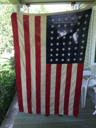Vintage Ww2 Era 48 Star American U.  S.  Flag 67 X 44 Defiance Annin Stitched Star