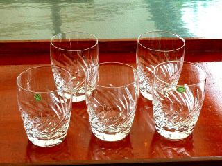 Vintage Stuart Crystal Hampshire Whisky Tumblers Set Of 5 England C 19