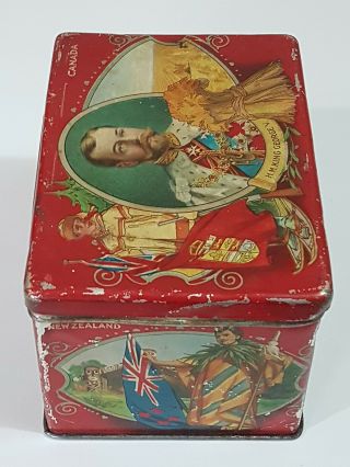 Rare Vintage Ridgways Tea Tin King George Queen Mary Prince Of Wales England 3