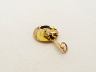 Rare vintage 9ct gold frog in a frying pan charm. 4