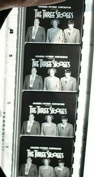 35mm Three Stooges Sappy Bull Fighter B & W Movie Film Theater Vintage 1957