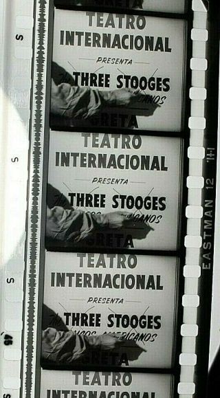 35mm Three Stooges SAPPY BULL FIGHTER B & W Movie Film Theater Vintage 1957 5