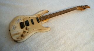 Vintage Axl Badwater Electric Guitar Signed " L.  A.  Guns " Stratocaster Style