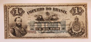 Brazil Mil Reis 1870 Banknote Very Rare