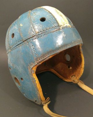 Early 1930s/40s Football Helmet Leather Vintage Antique Rugby