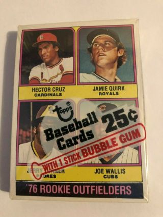 1976 Topps Baseball Cello Pack Rc Outfilders Top Fred Lynn Back Rare